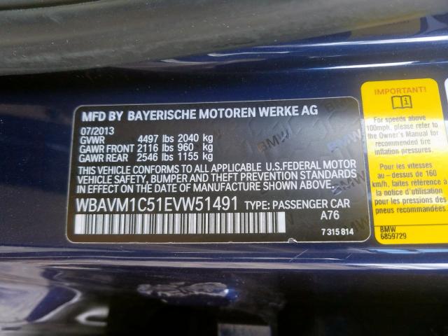 Photo 9 VIN: WBAVM1C51EVW51491 - BMW X1 SDRIVE2 