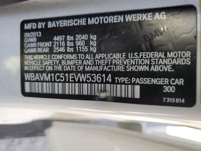 Photo 12 VIN: WBAVM1C51EVW53614 - BMW X1 SDRIVE2 