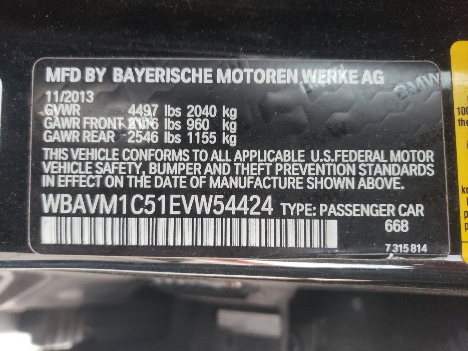 Photo 9 VIN: WBAVM1C51EVW54424 - BMW X1 SDRIVE2 