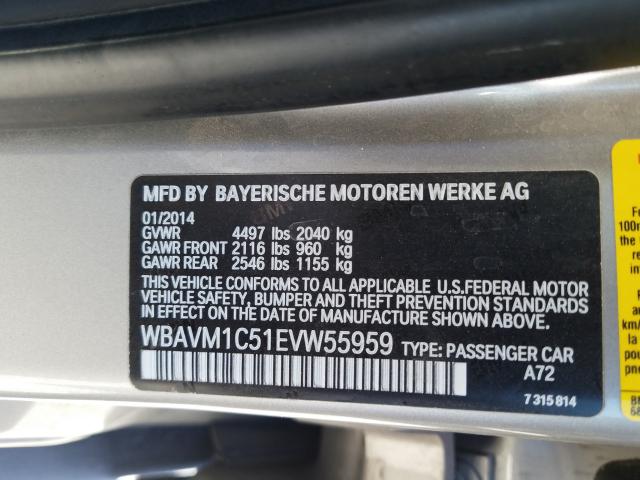 Photo 9 VIN: WBAVM1C51EVW55959 - BMW X1 SDRIVE2 