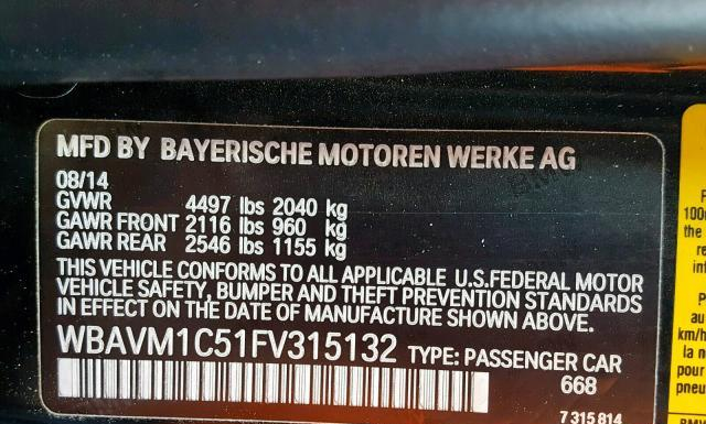 Photo 9 VIN: WBAVM1C51FV315132 - BMW X1 