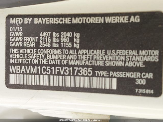 Photo 8 VIN: WBAVM1C51FV317365 - BMW X1 