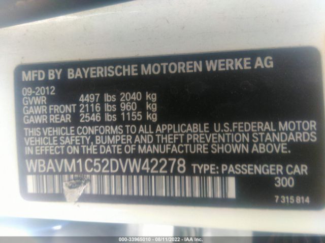 Photo 8 VIN: WBAVM1C52DVW42278 - BMW X1 