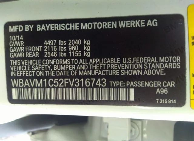 Photo 8 VIN: WBAVM1C52FV316743 - BMW X1 