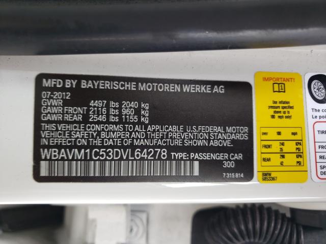 Photo 9 VIN: WBAVM1C53DVL64278 - BMW X1 SDRIVE2 