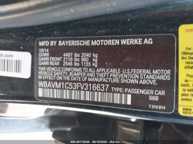 Photo 8 VIN: WBAVM1C53FV316637 - BMW X1 