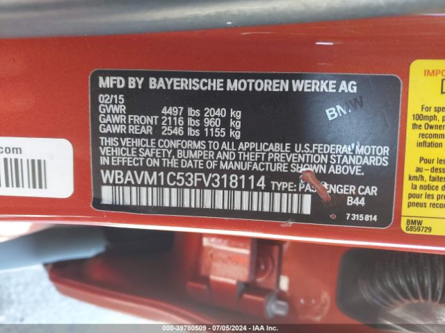 Photo 8 VIN: WBAVM1C53FV318114 - BMW X1 