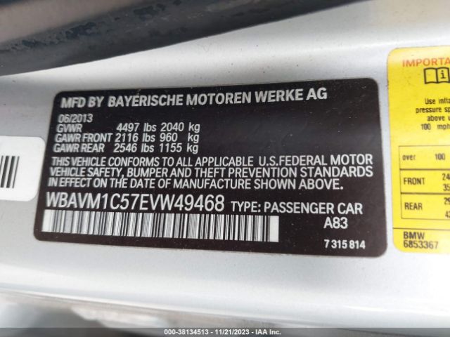 Photo 8 VIN: WBAVM1C57EVW49468 - BMW X1 