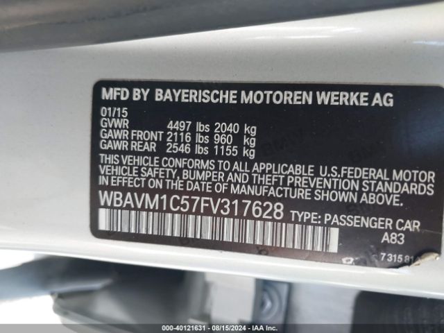 Photo 8 VIN: WBAVM1C57FV317628 - BMW X1 