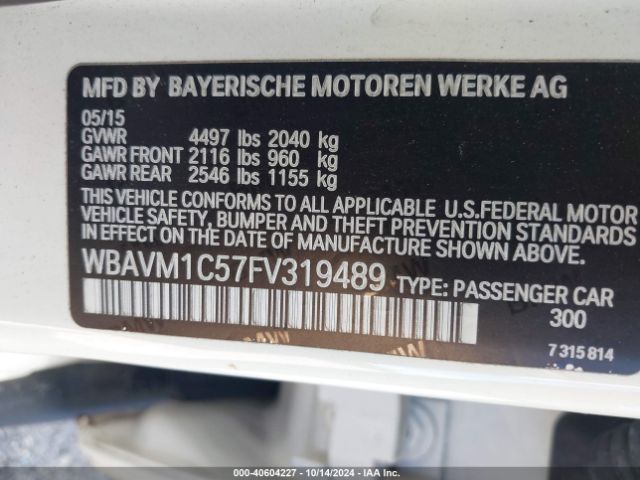 Photo 8 VIN: WBAVM1C57FV319489 - BMW X1 