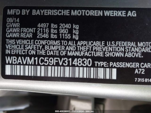 Photo 8 VIN: WBAVM1C59FV314830 - BMW X1 