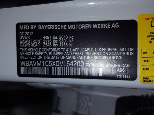 Photo 9 VIN: WBAVM1C5XDVL64200 - BMW X1 SDRIVE2 