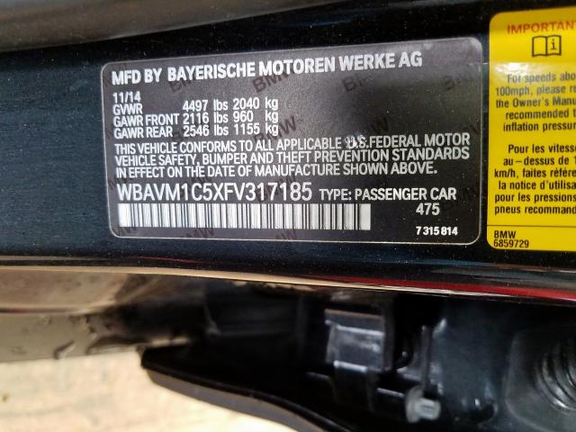 Photo 9 VIN: WBAVM1C5XFV317185 - BMW X1 SDRIVE2 