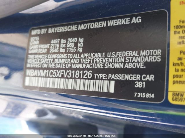 Photo 8 VIN: WBAVM1C5XFV318126 - BMW X1 