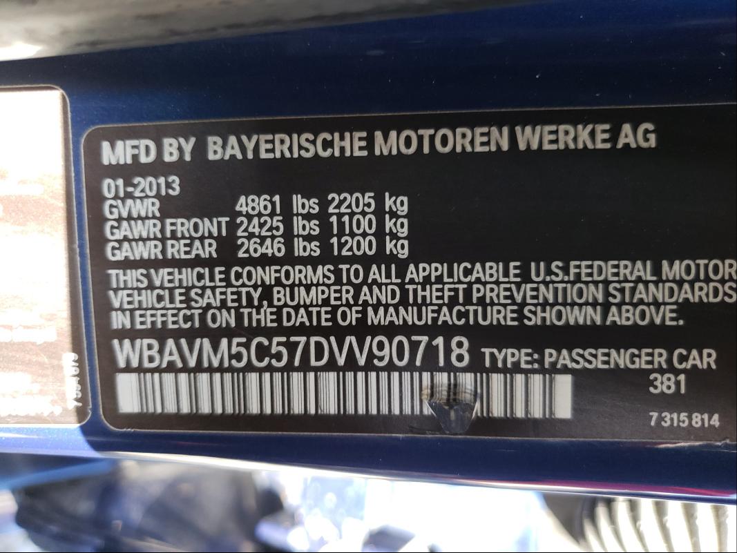 Photo 9 VIN: WBAVM5C57DVV90718 - BMW X1 XDRIVE3 