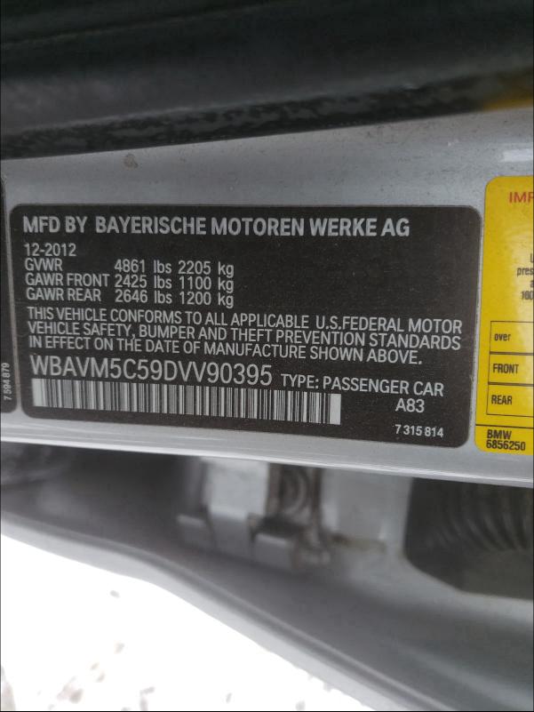 Photo 9 VIN: WBAVM5C59DVV90395 - BMW X1 