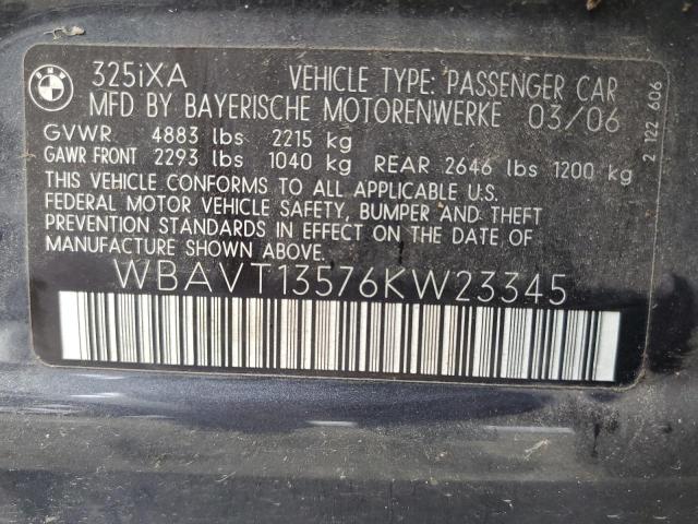 Photo 11 VIN: WBAVT13576KW23345 - BMW 3 SERIES 