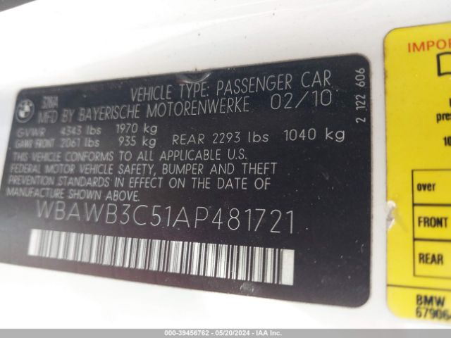 Photo 8 VIN: WBAWB3C51AP481721 - BMW 328I 