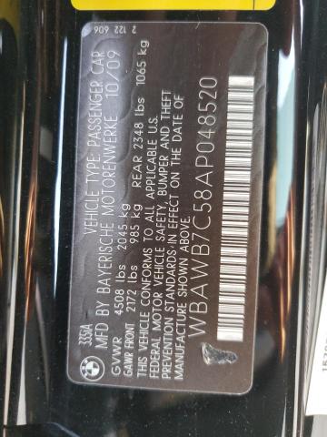 Photo 11 VIN: WBAWB7C58AP048520 - BMW 3 SERIES 