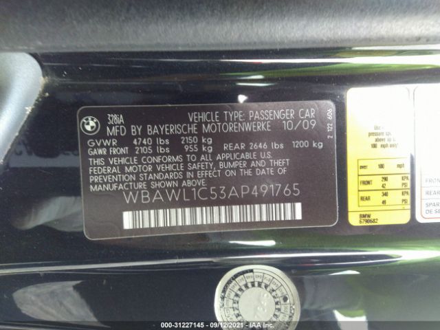 Photo 8 VIN: WBAWL1C53AP491765 - BMW 3 