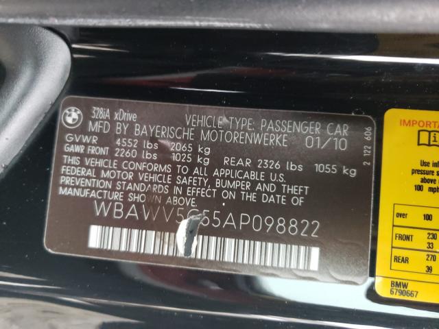 Photo 9 VIN: WBAWV5C55AP098822 - BMW 328 XI SUL 