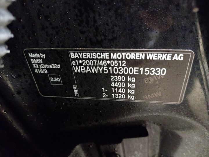 Photo 15 VIN: WBAWY510300E15330 - BMW BAUREIHE X3 