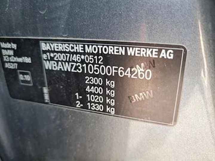 Photo 11 VIN: WBAWZ310500F64260 - BMW X3 DIESEL - 2014 