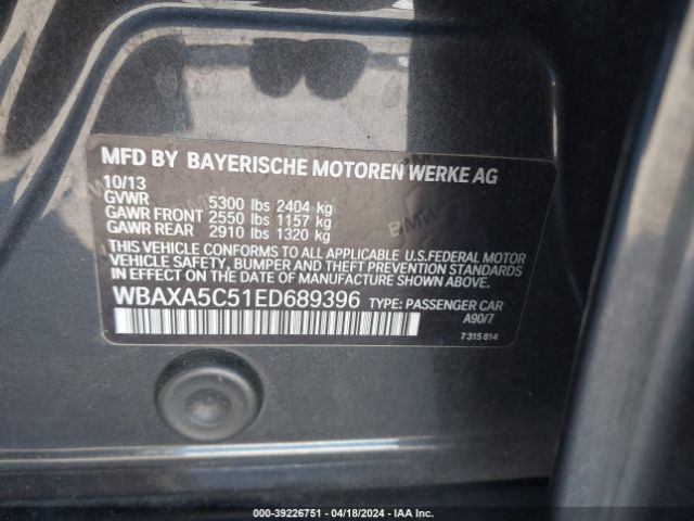 Photo 8 VIN: WBAXA5C51ED689396 - BMW 535D 