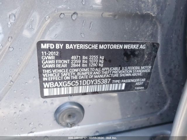 Photo 8 VIN: WBAXG5C51DDY35387 - BMW 528I 