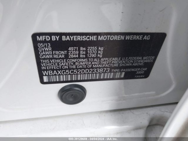 Photo 8 VIN: WBAXG5C52DD233873 - BMW 528I 