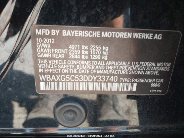 Photo 8 VIN: WBAXG5C53DDY33740 - BMW 528I 