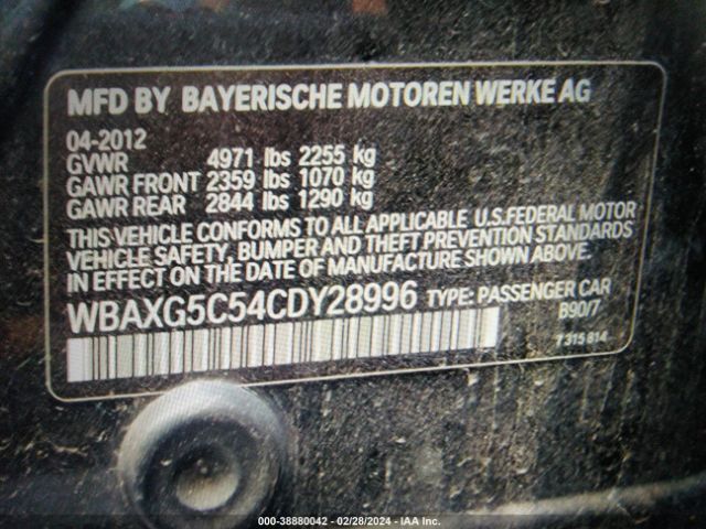 Photo 8 VIN: WBAXG5C54CDY28996 - BMW 528I 