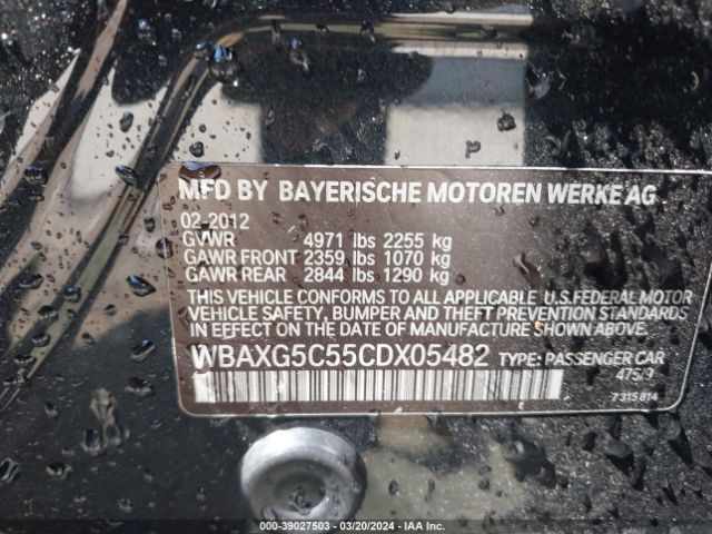 Photo 8 VIN: WBAXG5C55CDX05482 - BMW 528I 