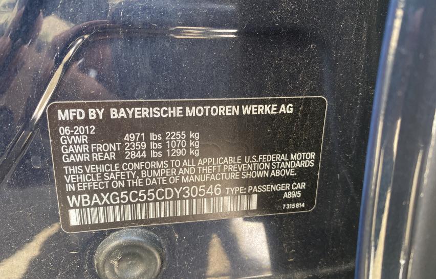 Photo 9 VIN: WBAXG5C55CDY30546 - BMW 528 I 