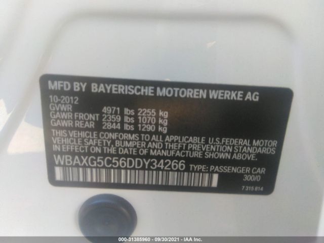 Photo 8 VIN: WBAXG5C56DDY34266 - BMW 5 