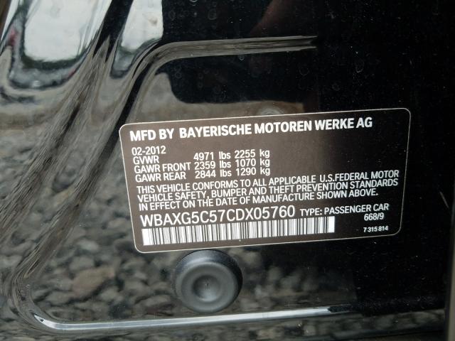 Photo 9 VIN: WBAXG5C57CDX05760 - BMW 528I 