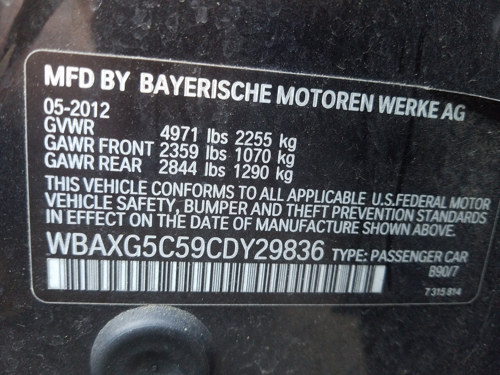 Photo 9 VIN: WBAXG5C59CDY29836 - BMW 528 I 