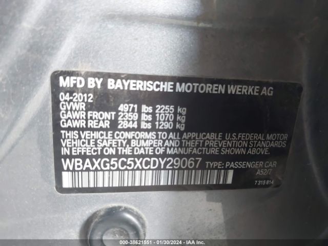 Photo 8 VIN: WBAXG5C5XCDY29067 - BMW 528I 