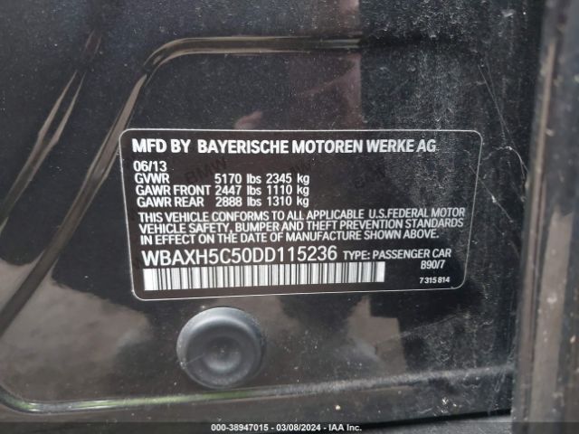 Photo 8 VIN: WBAXH5C50DD115236 - BMW 528I 