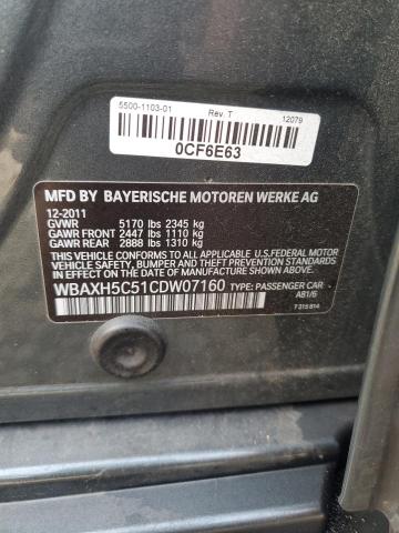 Photo 11 VIN: WBAXH5C51CDW07160 - BMW 5 SERIES 