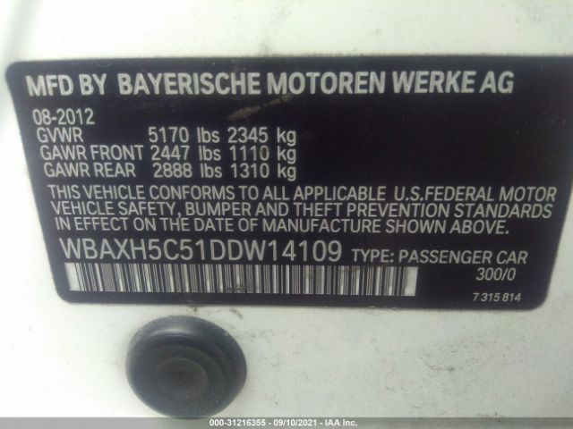 Photo 8 VIN: WBAXH5C51DDW14109 - BMW 5 