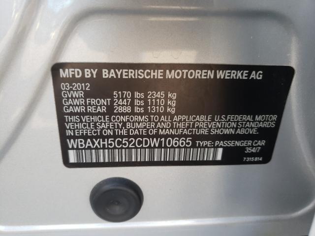 Photo 9 VIN: WBAXH5C52CDW10665 - BMW 5 SERIES 