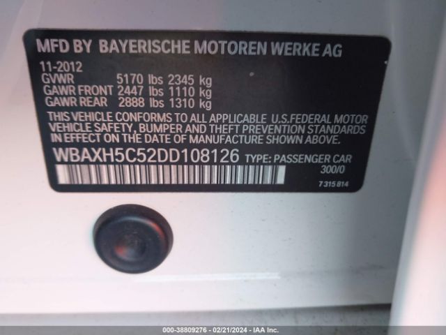 Photo 8 VIN: WBAXH5C52DD108126 - BMW 528I 