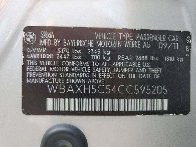 Photo 11 VIN: WBAXH5C54CC595205 - BMW 528 XI 