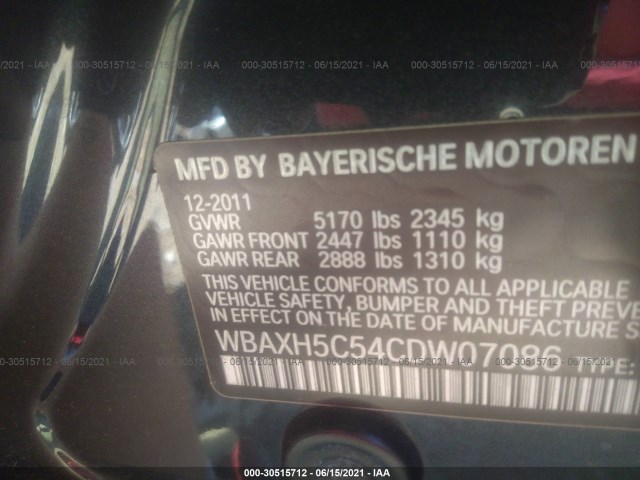 Photo 8 VIN: WBAXH5C54CDW07086 - BMW 528I 