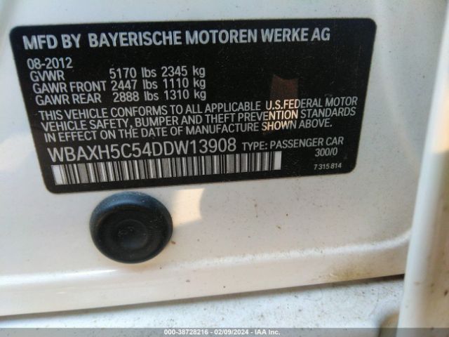 Photo 8 VIN: WBAXH5C54DDW13908 - BMW 528I 