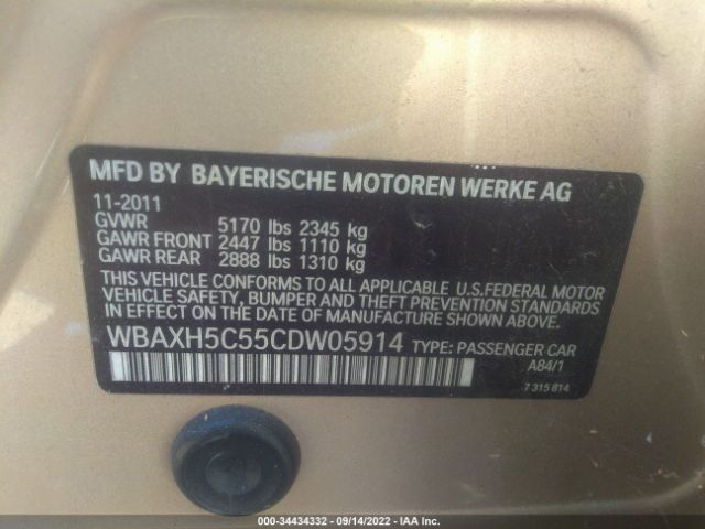 Photo 8 VIN: WBAXH5C55CDW05914 - BMW 5 SERIES 