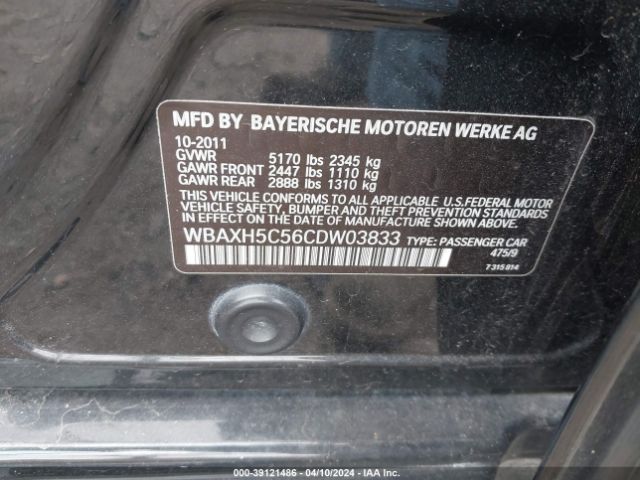 Photo 8 VIN: WBAXH5C56CDW03833 - BMW 528I 