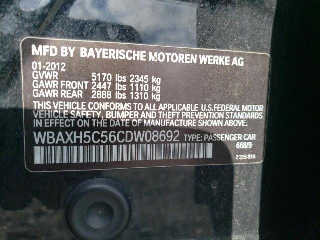 Photo 11 VIN: WBAXH5C56CDW08692 - BMW 5 SERIES 