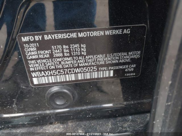 Photo 8 VIN: WBAXH5C57CDW05025 - BMW 528I 